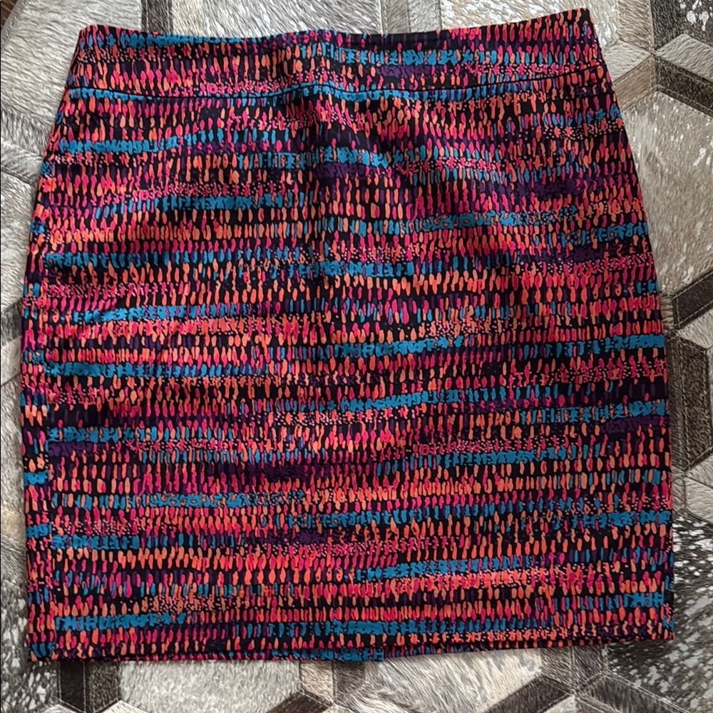 Ann Taylor Magenta and Turquoise Pencil Skirt